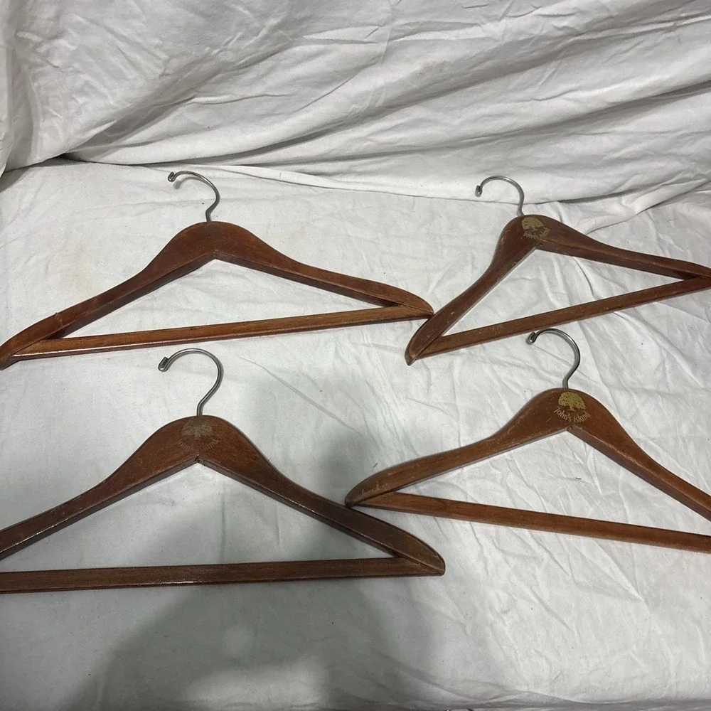 Johns Island Wood‎ Coat Suit Wooden Hangers Lot Of 4